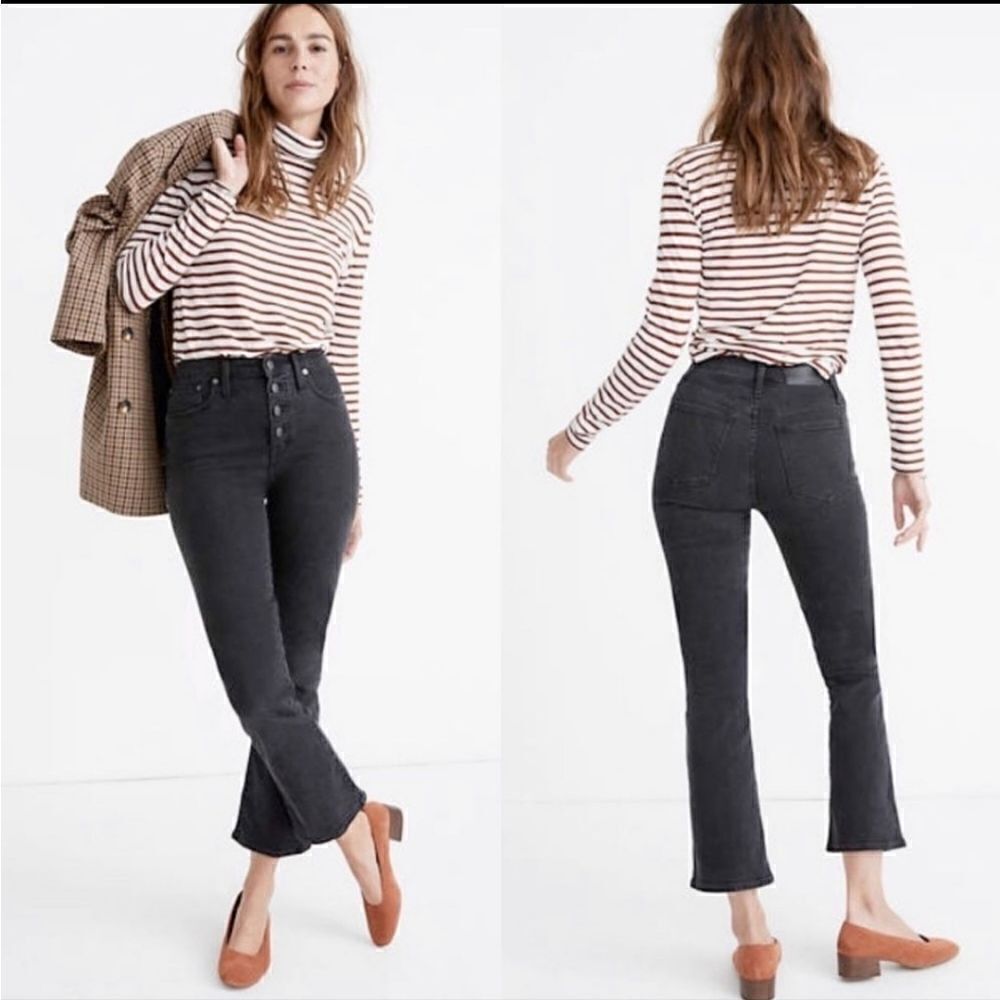Madewell Cali Demi-Boot Faded Black Jeans Sz 24